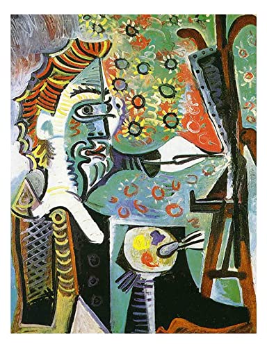 Un artista de picasso Pintura Modernista Cubista Cuadros Decoracion Salon, Lienzos Cuadros Decoracion Dormitorios Hogar Decoración de Pared Cuadro y láminas(35x45cm 14