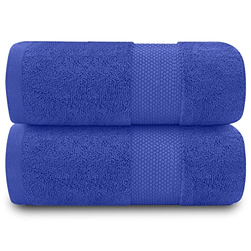 GC GAVENO CAVAILIA Toalla de baño Extra Grande, 2 Piezas, 700 g/m², algodón Egipcio, Calidad de Hotel, Extra Grande, 100 x 180 cm, Toalla de baño Extra Suave, Color Azul Rey