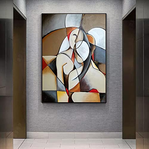 BIEMBI Obras de arte famosas de Picasso, pinturas en lienzo de mujer de ensueño abstracto, cuadro de pared Vintage para sala de estar, decoración del hogar, 50x75cm sin marco