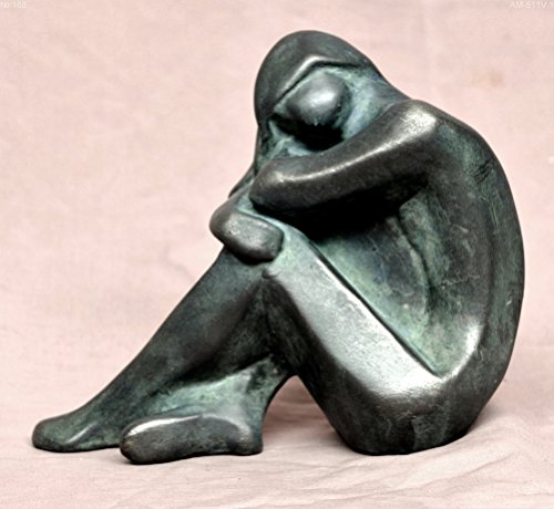 Pequeña escultura estatua, firmada, desnudo femenino