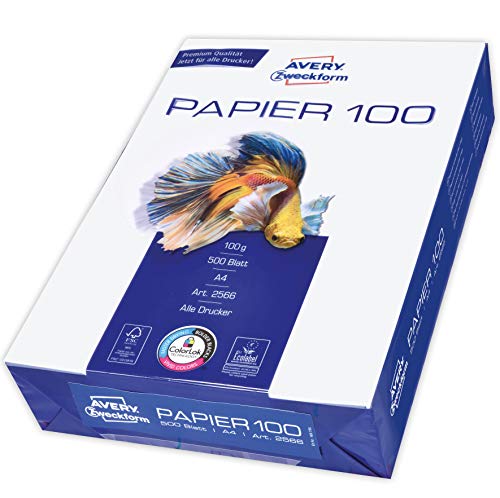 Avery 2566 - Papel para impresora de tinta (DIN A4, 100 g/m², 500 hojas)