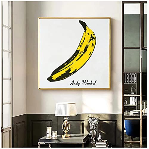 QIAOZ Arte de Pared Abstracto   , Pintura en Lienzo, Cuadro de plátano Andy Warhol, Carteles clásicos e Impresiones, Cuadros de Pared sin Marco