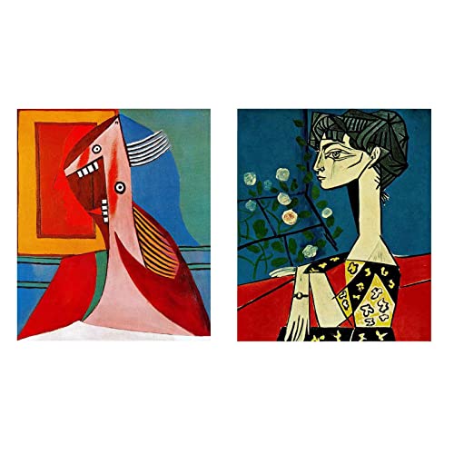 ERMOZA 2 Piece Pablo Picasso Poster-Woman Cuadros Decoracion Salon,Decoración Pared,Hogar Decoracion Dormitorios,Cuadros Para El Baño,Cuadros Sobre Lienzos Decor(50x60cm20 x24Sin Marco)