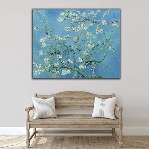 Desconocido Cuadro lienzo Flor de Almendro Vicent van Gogh – Varias medidas - Lienzo de tela bastidor de madera de 3 cm - Impresion alta resolucion (120, 95)