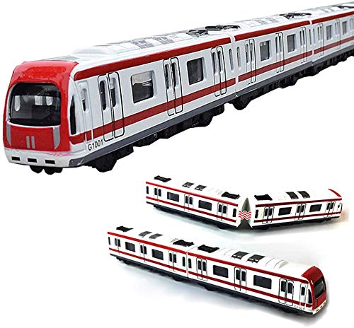 JTMM Modelo del Tren, 4pcs Juguete del Coche fijó el Modelo del Tren del subterráneo del ferrocarril de la Ciudad de la aleación, Metro de la aleación de la Escala 1/64 / Modelo del Coche ToysPlay