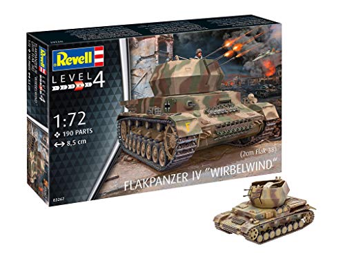 Revell - Maqueta de Tanque Flakpanzer IV Wirbelwind (2 cm Flak 38), Kit Modelo, Escala 1: 72 (03267)