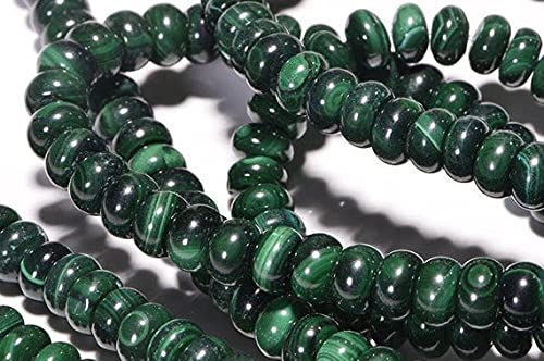 LKBEADS Malachite 8.2x4.6mm Rondelles Beads Natural Gemstone Beads Malachite Jewelry Making Supplies 4