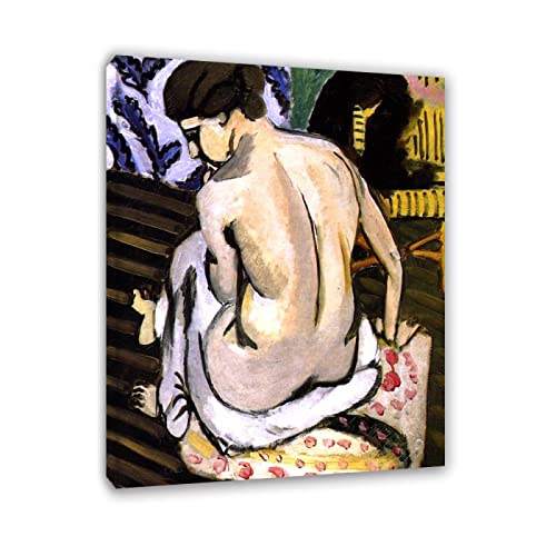 Henri Matisse Poster/Wall Art. Cuadros famosos reproducciones Impresión sobre lienzo'La espalda vuelta'. Cuadros abstractos de lienzo de Matisse para decoración de pared 30x39cm(11.8x15.4