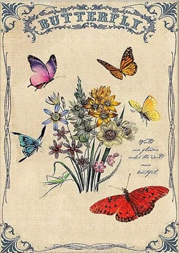 Bioprocess Póster vintage de mariposas y flores raras del mundo que hacen que el mundo sea más hermoso, póster de decoración de pared, póster de metal de 8 x 12 pulgadas