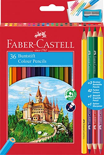 Faber-Castell Lápiz de colores 110336, 36 piezas