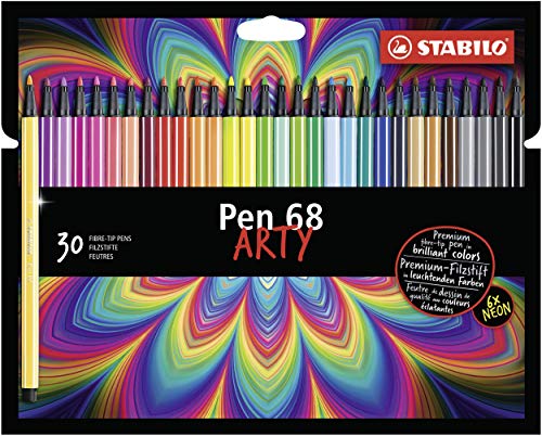STABILO, Rotulador premium Pen 68 ARTY - Estuche con 30 colores