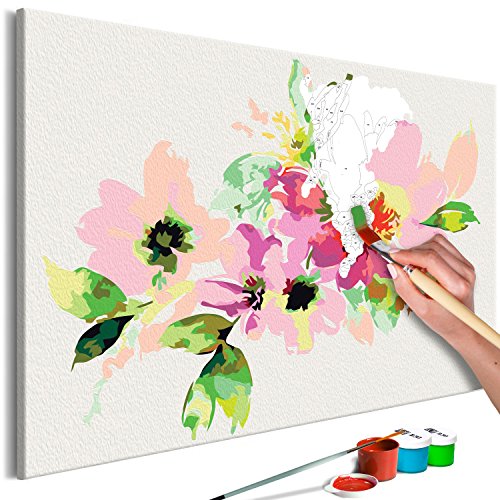 murando Pintura por Números Cuadros de Colorear por Números Kit para Pintar en Lienzo con Marco DIY Bricolaje Adultos Niños Decoracion de Pared Regalos - Flores 60x40 cm - DIY - n-A-0387-d-a