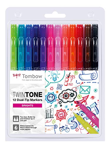 Set De 12 Rotuladores Tombow Twintone Brights