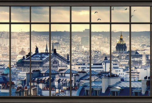 Scenolia Papel pintado Déco Póster de techos de Paris 3 x 2,70 M | Déco y fotos de pared XXL calidad HD