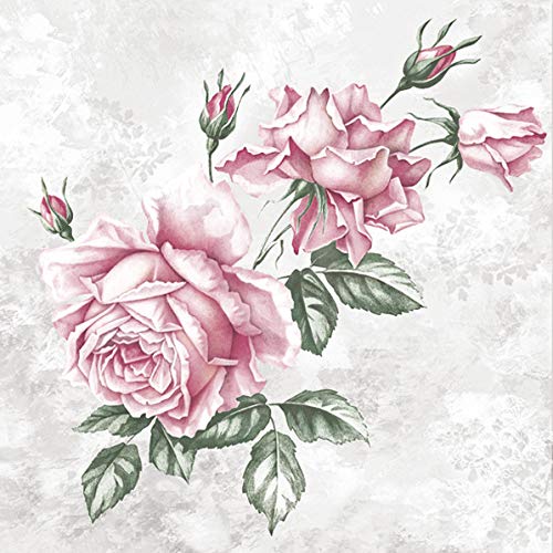 20 bonitas servilletas con rosas, estilo vintage, Decoupage 33 x 33 cm