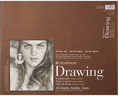 Pro-Art Papel Strathmore mediano dibujo espiral Bloc de papel ((43,2 x 43,2 cm), 24 hojas