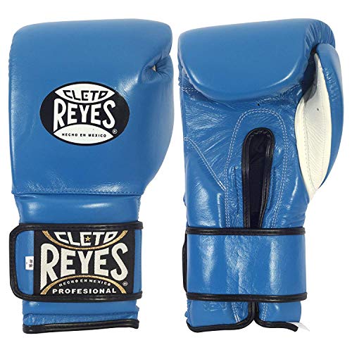 Cleto Reyes guantes de entrenamiento de gancho y cierre de velcro, 14 oz., Azul