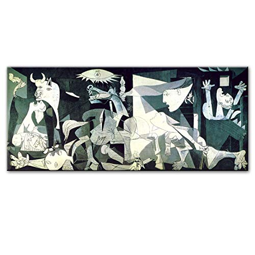 GEMMII Picasso Guernica Pinturas de arte famosas Impresión en lienzo Impresiones de arte Obras de arte de Picasso Reproducciones Cuadros de pared 50x100cm Sin marco