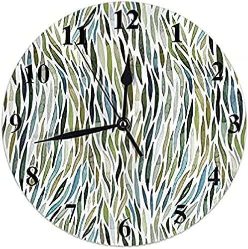 Rayas de Piel de Cebra Reloj de Pared Animal Camuflaje psicodélico Sabana Líneas de Leopardo Rayas de Tigre Silent Non-Ticking Round Clock Batería Decorativa Op