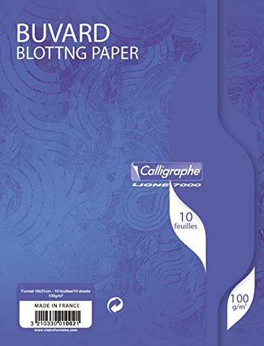 Clairefontaine 1002 C 16 x 21 cm), color papel secante (Pack de 10 hojas)