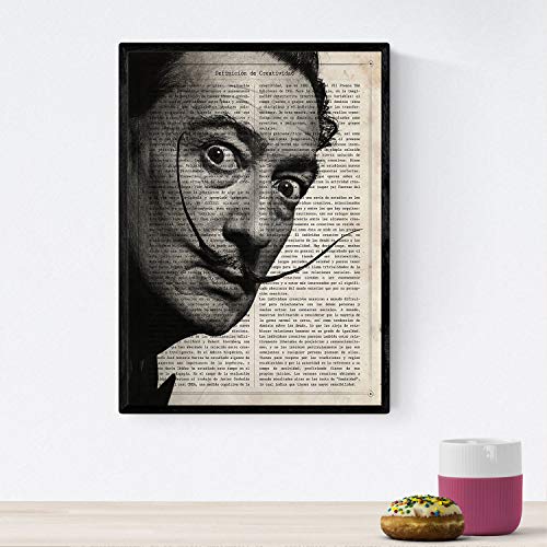 Nacnic Poster de Salvador Dali. Láminas de personajes importantes. Posters de músicos, actores, inventores, exploradores. Tamaño A4