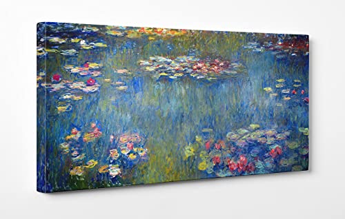 ShopArt - Cuadro efecto pinceladas - Claude Monet La Cuenca de los Nenúfares - Impresión Fine Art sobre lienzo de alta definición listo para colgar (50 x 100 cm)