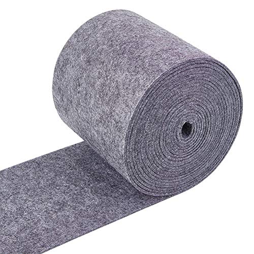 BENECREAT 6mx14cm Rollo de Fieltro Gris por Metros Fieltro Poliéster 3mm de Espesor Tela de Fieltro No Tejido para Costura, Manualidad, Deocoración