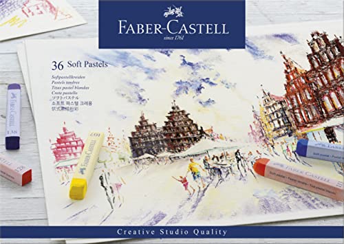 Faber-Castell 128336 - Estuche de cartón con 36 tizas pastel, multicolor