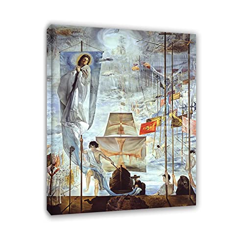 Apcgsm Salvador Dali poster. Reproducciones cuadros famosos en lienzo. Surrealismo Pósters e impresiones artísticas' El Descubrimiento de América por Cristóbal Colón 60x79cm(23.6x31.1) Enmarcado