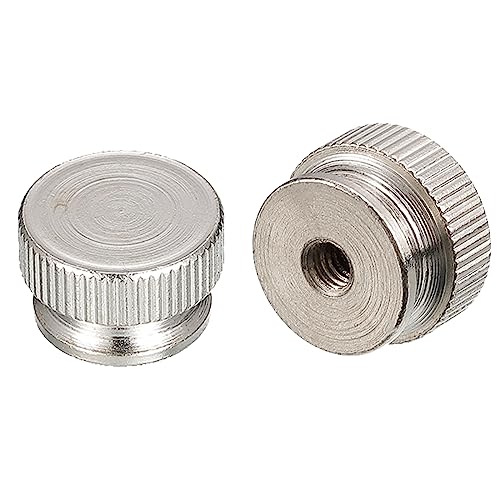 QUARKZMAN Moleteadas Pulgar Tuercas, 10uds M4 x D16mm x H10mm Carbono Acero Tuerca Moleteada con Collar Alto Cabeza Ciego Agujero Moleteado Tornillo Tuercas para 3D Impresora Piezas