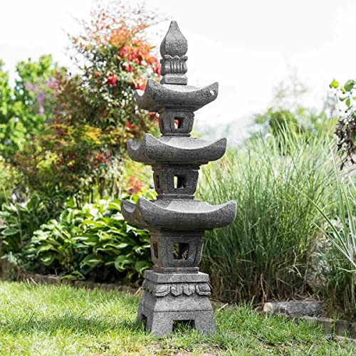 Wanda collection Linterna japonesa pagoda de piedra de lava 1,10 m