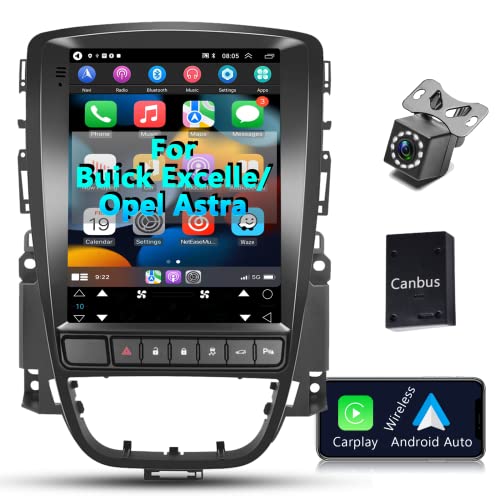Hodozzy Carplay/Android Auto Android Radio Coche 2 DIN para Buick Excelle/Opel Astra 2009-2014, 9.7 Pulgada Pantalla con GPS WiFi Autoradio Bluetooth Manos Libres con RDS/FM+ Camara Marcha Atras