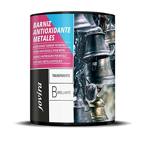 Barniz Antioxidante Metales Transparente Brillante al Agua, Protección y decoración de metales. (750 Mililitros)