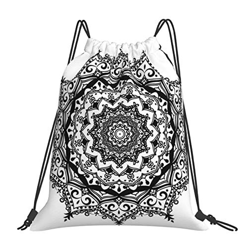 BAAROO Mochilas Modernas Tribales Mandala con Cordón Floral Bolsas para Gimnasio Yoga Deportes Viajes Natación Como Se Muestra - 36x42cm, #1015