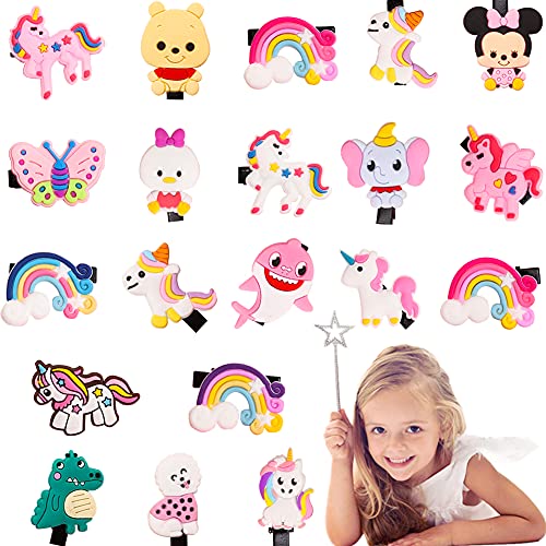 20 Piezas de Clips Pelo Pinza de pelo de Dibujos Animados Adorable Pernos de Pelo las Horquillas con el Patrón del Unicornio -Clips Pelo Bebe Niña Pinzas Pelo Accesorios para adolescentes Niños Amigos