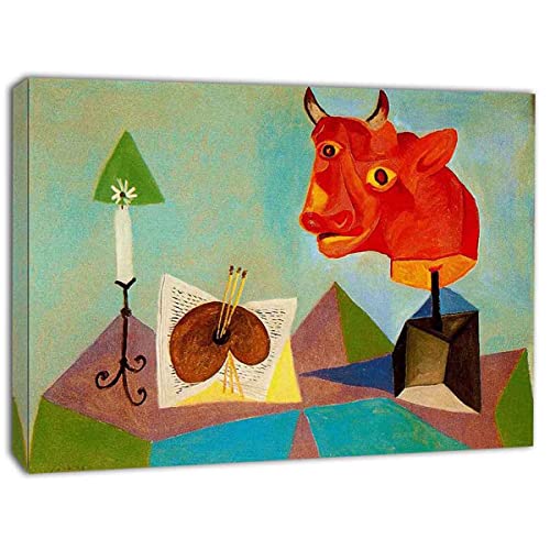 TANEGE Pablo Picasso Cuadro Decorativo Canvas Lienzo Impresión |Obras de Arte Para Paredes Del Hogar Montado En Bastidor De 《Red Bull》