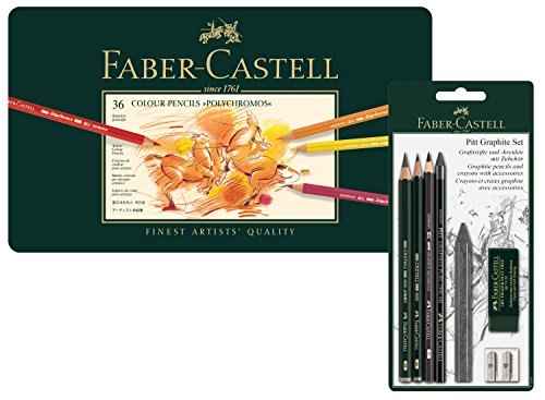 Faber-Castell Polychromos - Juego de 36 lápices de colores en estuche de metal