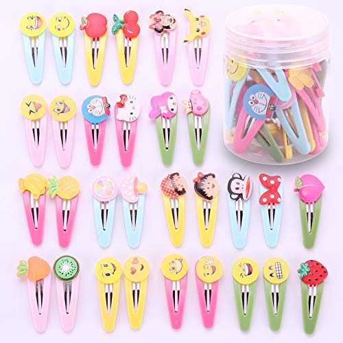 Seatecks 30Piezas Niñas Pinza de Pelo Clips Pinza Pelo Dibujos Animados Animales Set de Pinzas Para el Cabello Elástico del Pelo Lazos de Bebé Niña Linda Horquilla para el Regalo