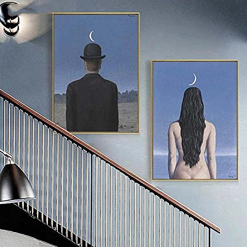 Imagen de póster Rene Magritte Póster de moda Surrealismo Obras de arte clásicas Impresiones Arte de pared moderno para la decoración del hogar Imagen   2x60x80cm sin marco