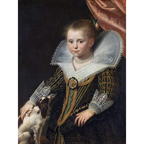 Moreelse The Little Princess Portrait Girl Painting Large XL Wall Art Canvas Print Peque�o Retrato Ni�a Pintura pared