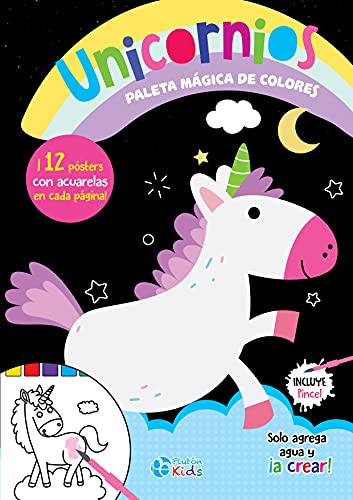 Unicornios (Libro de Acuarelas) (Paleta Mágica de Colores)