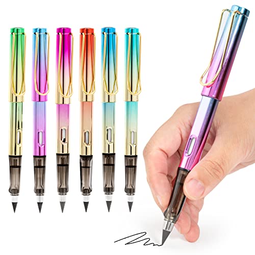 Zouwel 6 lápices eternos,lápiz infinito con aspecto elegante, lápices para niños, suministros escolares de oficina en casa
