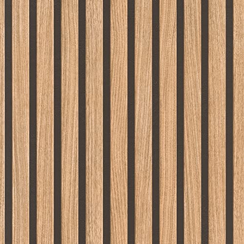 Rasch Papel pintado 278408 -con aspecto de madera, paneles de madera 3D en aspecto moderno Skandi (10,05 x 0,53 m)