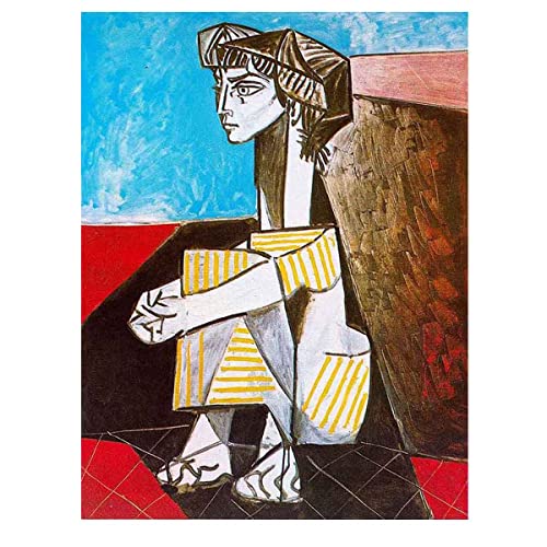 CJJYW Imprimir en Lienzo-Pablo Picasso Impresión Pintura póster Reproducción Decor de Pared Impresión Obras de Arte Pinturas《Retrato》(60x78cm,23.5x30.6in-Sin Marco)