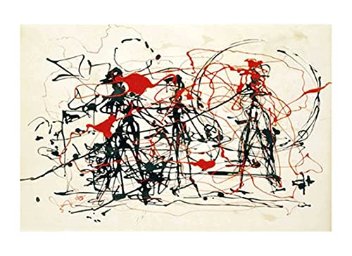 Ensayo de expresionismo abstracto -Jackson Pollock Póster Cuadro Arte de Pared Decoración Hogar Sala de Estar Decoración Lienzo Impresión Pintura Póster Print (50x70cm (19.7x27.6in）, Sin Marco)
