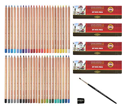 Koh-I-Noor Gioconda - Lápices pastel (48 unidades, incluye sacapuntas y pincel pastel)