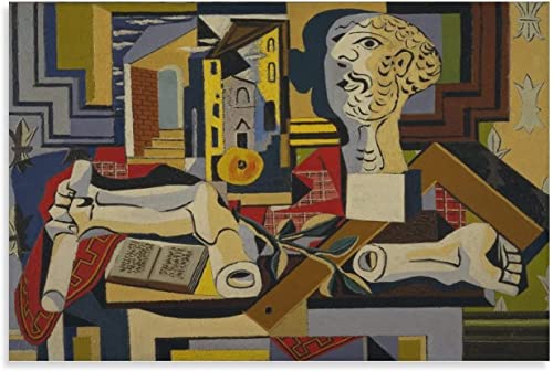 WOODEY Lienzo Obras de arte 60x80cm marco Picasso Cubismo Período Pintura Póster Pintura decorativa Lienzo Arte de la pared Sala de estar Carteles Dormitorio Pintura