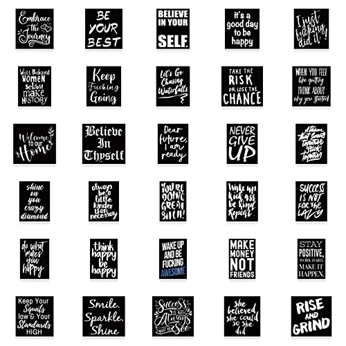 Calcomanías inspiradoras de graffitis inglés sobre fondo negro para decorar el cuaderno de equipaje, calcomanías impermeables de piedras preciosas para niños (multicolor, talla única)