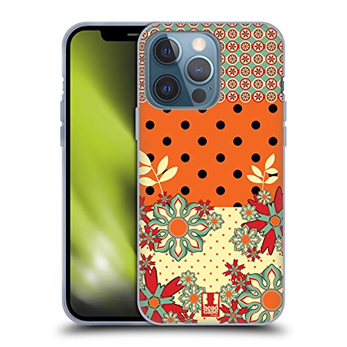 Head Case Designs Amarillo Anaranjado Puntos Florales Caso Funda de Gel Suave Compatible con Apple iPhone 13 Pro
