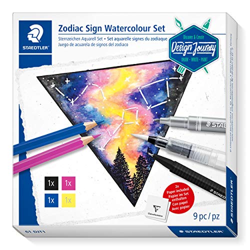 STAEDTLER 61 DJT1 Zodiac Sign Watercolour Set - Juego de acuarelas de signos del zodiaco